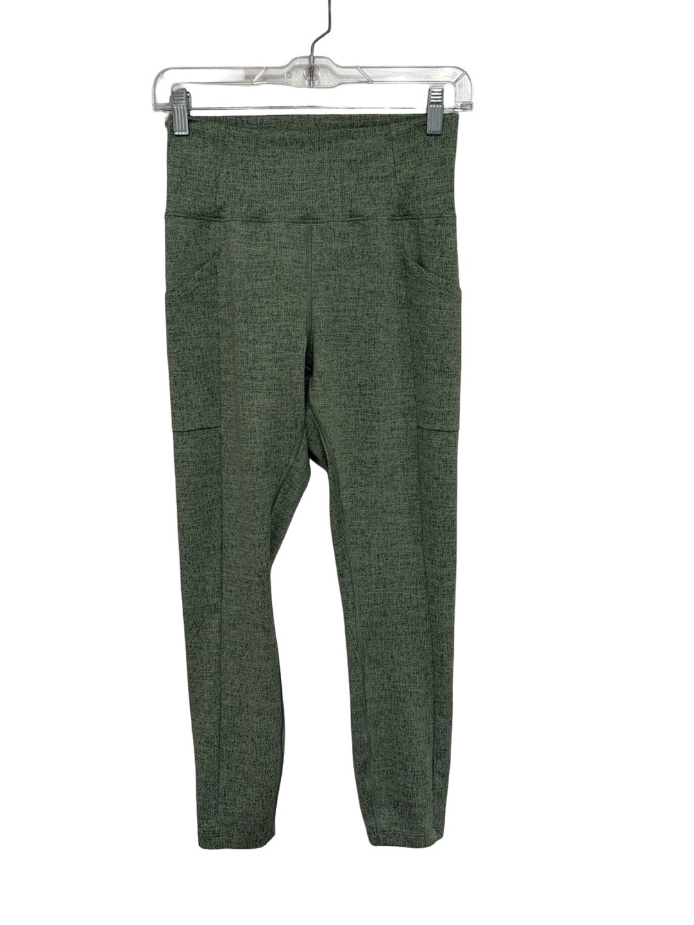 REI Co-Op Women’s High Rise Pocket Ankle Leggings in Textured Green - Size M